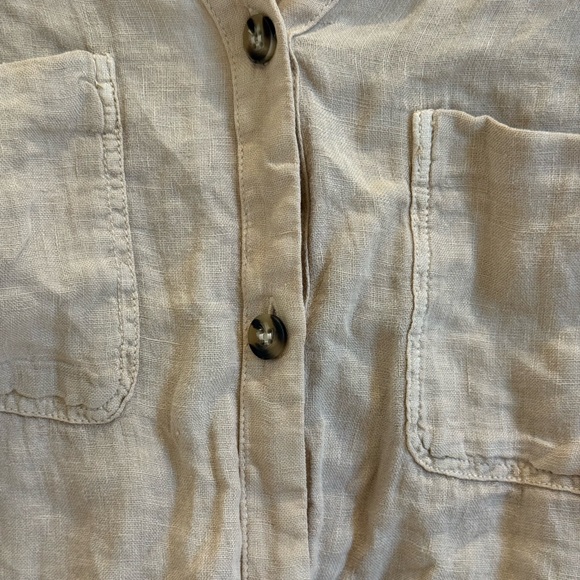 Zara Linen Button-Up Top - Picture 7 of 8